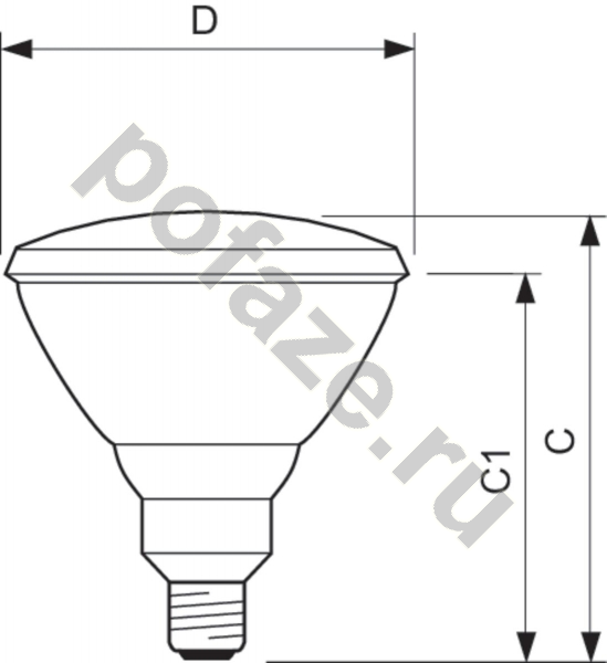 Лампа инфракрасная с отражателем Philips E27 175Вт 230В