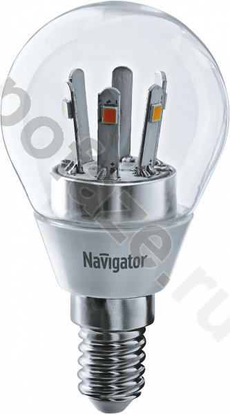 Лампа светодиодная LED шарообразная Navigator d45мм E14 5Вт 270гр. 176-264В 2700К