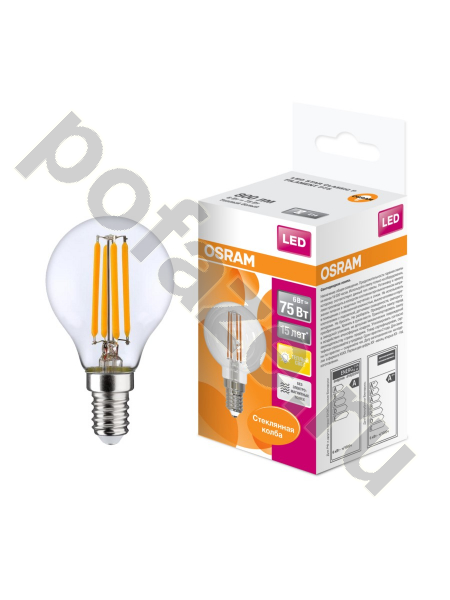 Лампа светодиодная LED грушевидная Osram d50мм E14 6Вт 300гр. 220-230В 2700К