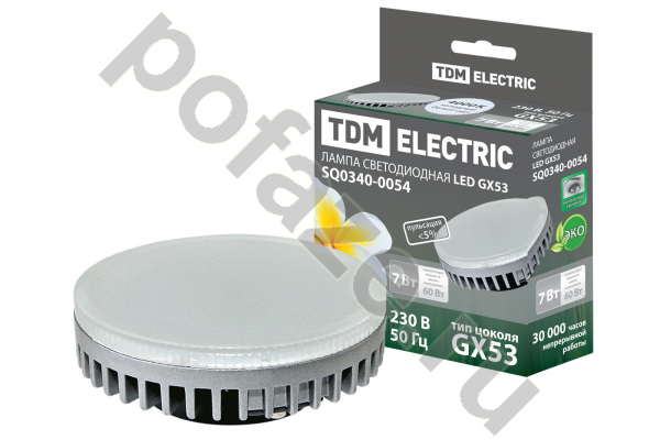 TDM ELECTRIC d75мм GX53 7Вт 120гр. 30-220В 4000К