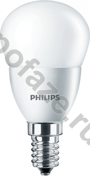 Лампа светодиодная LED грушевидная Philips d45мм E14 5.5Вт 220-240В 2700К