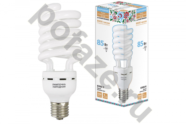 Лампа энергосберегающая спираль TDM ELECTRIC d78мм E40 85Вт 40-170В 6500К