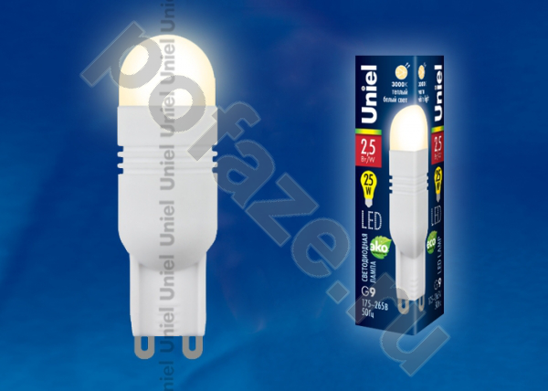 Лампа светодиодная LED капсульная Uniel d18мм G9 2.5Вт 360гр. 220-230В