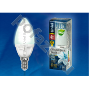 Лампа светодиодная LED свеча Uniel d37мм E14 4Вт 240гр. 220-230В