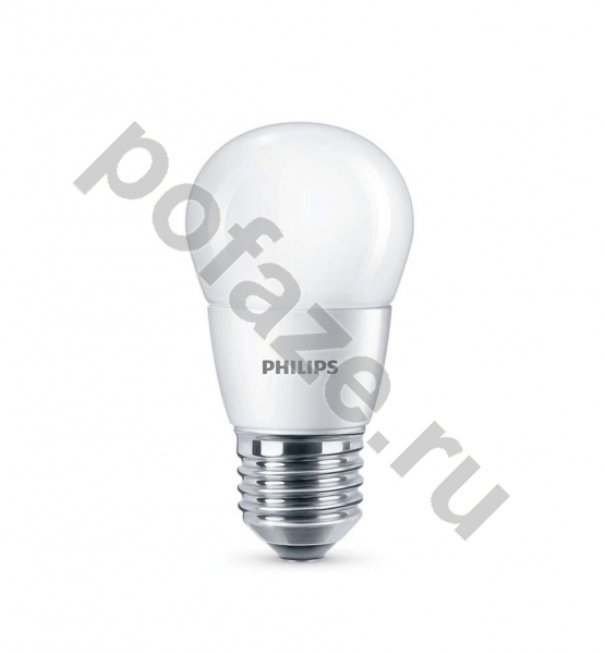 Лампа светодиодная LED шарообразная Philips d45мм E27 6.5Вт 2700К