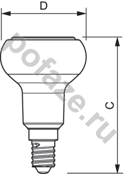 Лампа светодиодная LED с отражателем Philips d51мм E14 1.7Вт 36гр. 220-240В 2700К