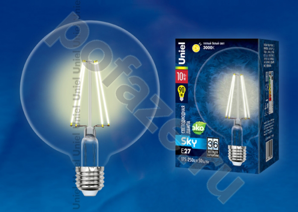 Лампа светодиодная LED шарообразная Uniel d125мм E27 10Вт 360гр. 240-250В