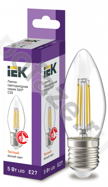 Лампа светодиодная LED свеча IEK d35мм E27 5Вт 220-230В 3000К