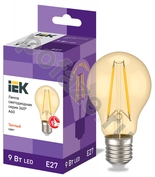 Лампа светодиодная LED грушевидная IEK d60мм E27 9Вт 230В 2700К