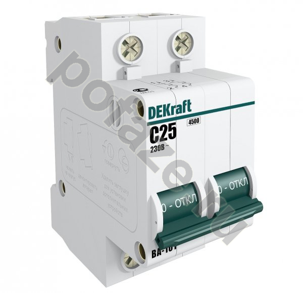 Автоматический выключатель DEKraft ВА-101 2П 20А (C) 4.5кА