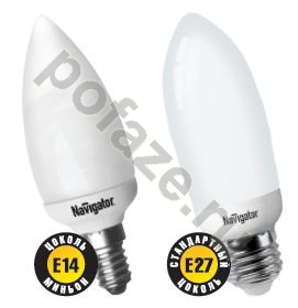 Лампа энергосберегающая свеча Navigator d38мм E27 11Вт 230В 2700К