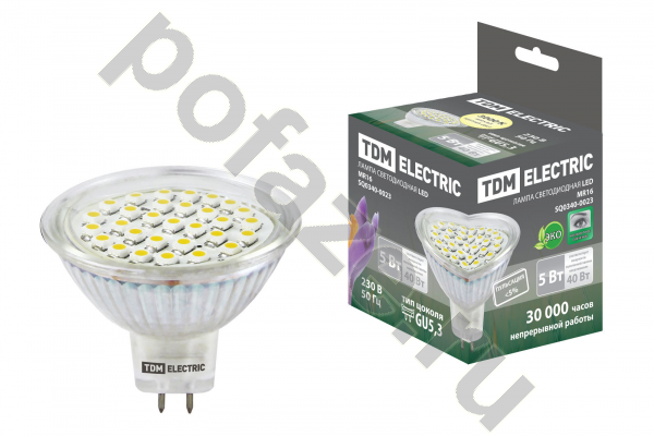 Лампа светодиодная LED с отражателем TDM ELECTRIC d50мм GU5.3 5Вт 120гр. 30-220В 3000К