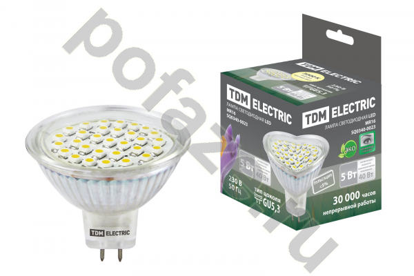 TDM ELECTRIC d50мм GU5.3 5Вт 120гр. 30-220В 3000К