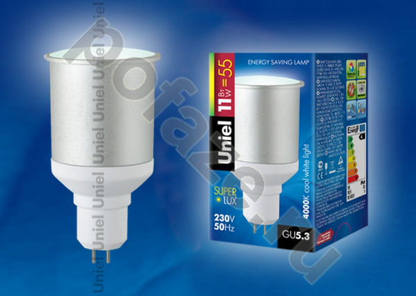 Лампа энергосберегающая с отражателем Uniel d50мм GU5.3 11Вт 220-230В