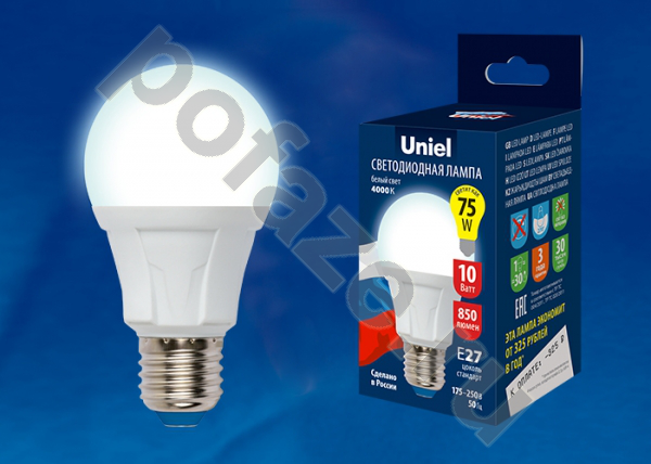 Лампа светодиодная LED грушевидная Uniel d60мм E27 10Вт 270гр. 175-250В 6500К