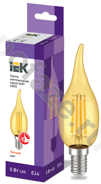 Лампа светодиодная LED свеча на ветру IEK d35мм E14 5Вт 230В 2700К