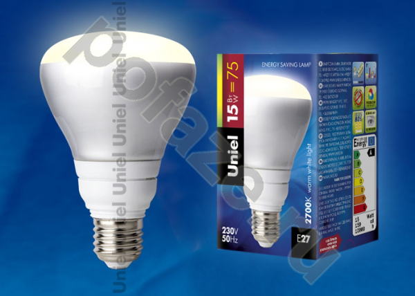 Лампа энергосберегающая с отражателем Uniel d80мм E27 15Вт 220-230В
