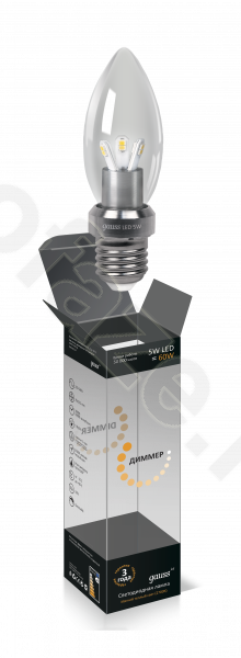 Лампа светодиодная LED свеча Gauss d35мм E27 5Вт 360гр. 220-230В