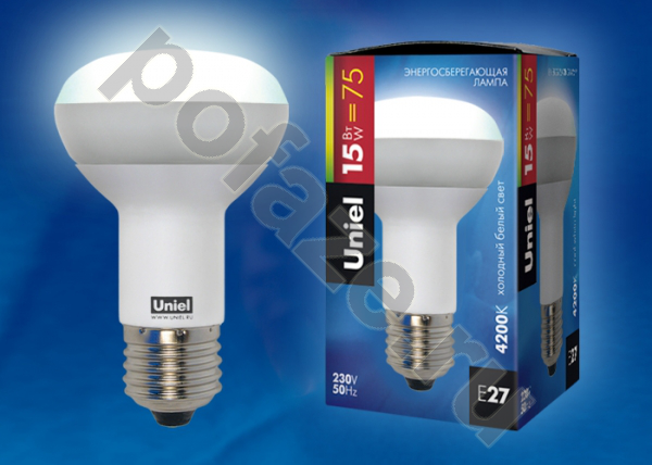 Лампа энергосберегающая с отражателем Uniel d63мм E27 15Вт 220-230В
