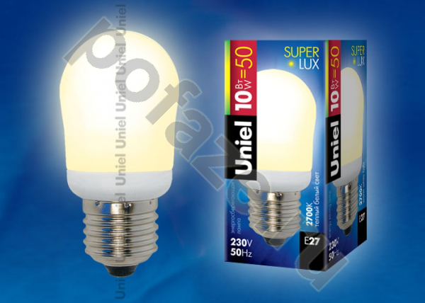 Лампа энергосберегающая Uniel d40мм E27 10Вт 220-240В