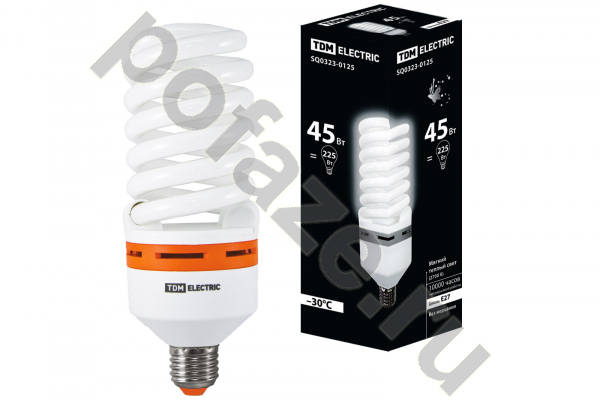 Лампа энергосберегающая спираль TDM ELECTRIC d73мм E27 45Вт 40-170В 2700К