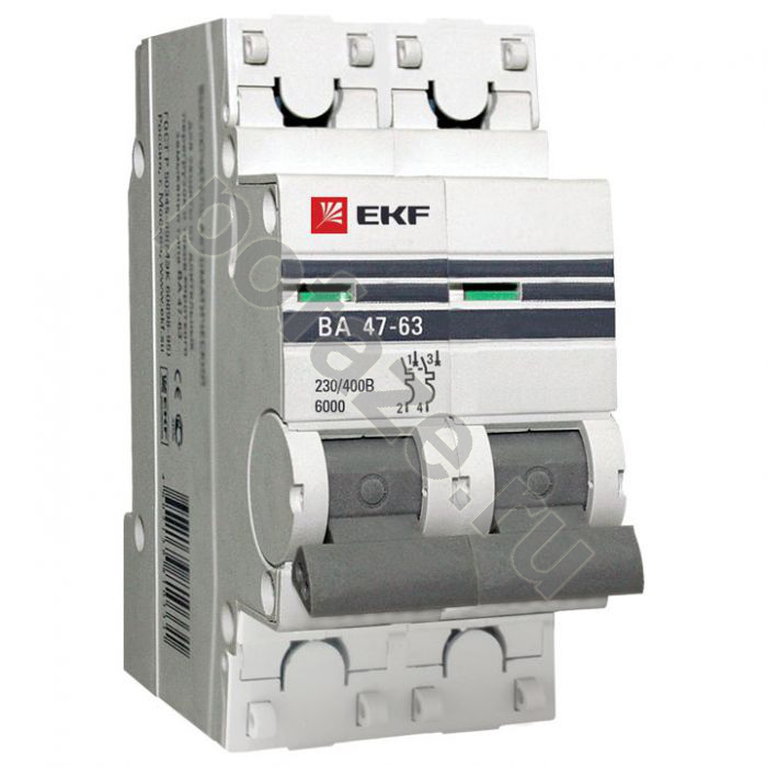 Автоматический выключатель EKF ВА 47-63 PROxima 2П 6А (D) 6кА