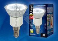 Лампа светодиодная LED с отражателем Uniel d50мм E14 1.5Вт 110гр. 220-230В