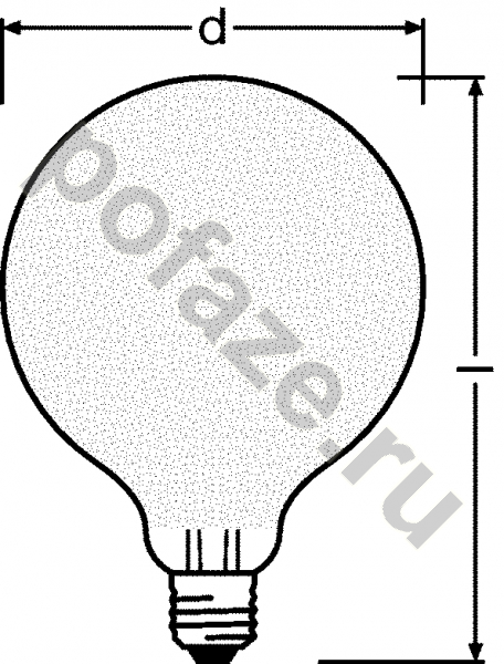 Лампа светодиодная LED шарообразная Osram d95мм E27 7Вт 220-240В 2700К