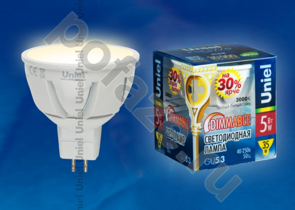 Лампа светодиодная LED с отражателем Uniel d50мм GU5.3 5Вт 110гр. 220-230В