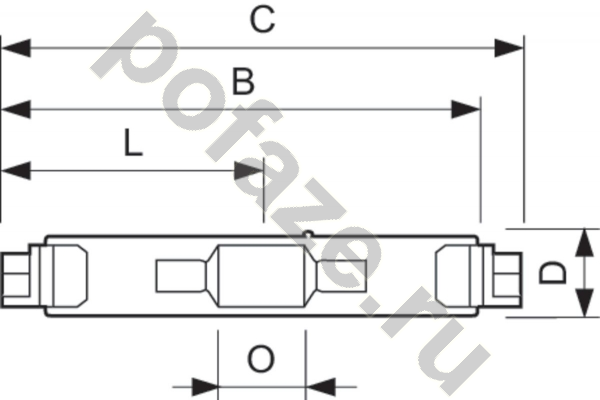 Лампа металлогалогенная трубчатая двухцокольная Philips d26мм Fc2 252Вт 90-110В 4200К