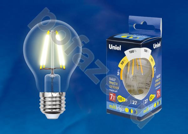 Лампа светодиодная LED грушевидная Uniel d60мм E27 7Вт 360гр. 200-250В 3000К