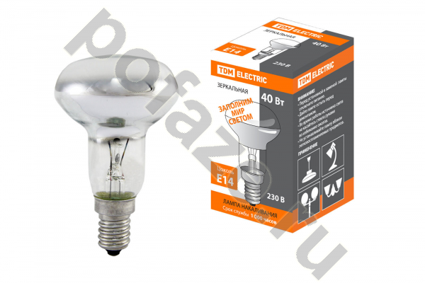 Лампа накаливания с отражателем TDM ELECTRIC d50мм E14 40Вт 30-220В