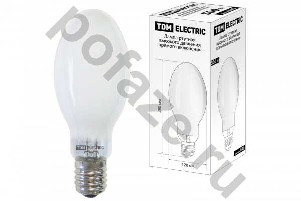 Лампа ртутно-вольфрамовая ДРВ эллипсоидная TDM ELECTRIC d120мм E40 500Вт 220В 4200К