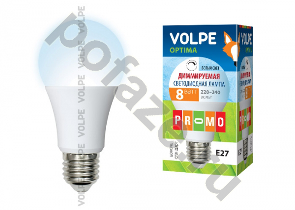 Лампа светодиодная LED грушевидная Volpe d60мм E27 8Вт 160гр. 220-240В