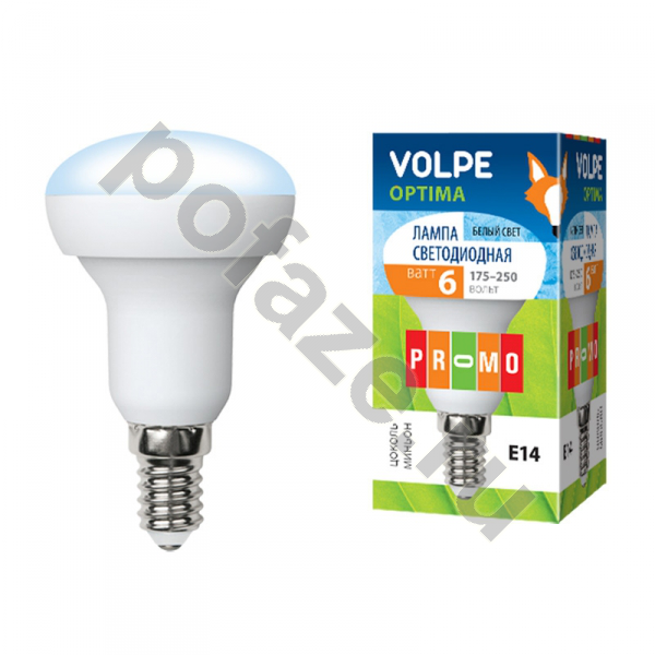 Лампа светодиодная LED с отражателем Volpe d50мм E14 6Вт 120гр. 175-265В