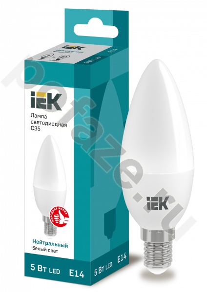 Лампа светодиодная LED свеча IEK d37мм E14 5Вт 200гр. 220-230В 4000К