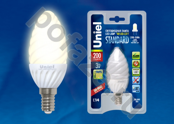 Лампа светодиодная LED свеча Uniel d37мм E14 3Вт 240гр. 220-230В