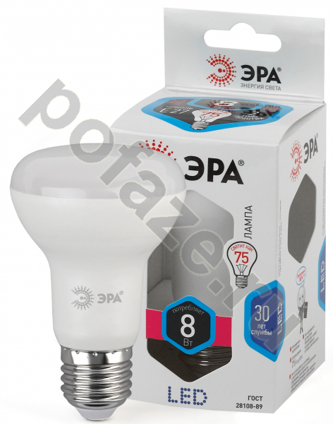 Лампа светодиодная LED с отражателем ЭРА d63мм E27 8Вт 270гр. 170-265В 4000К