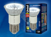 Лампа светодиодная LED с отражателем Uniel d50мм E27 1.5Вт 110гр. 220-230В