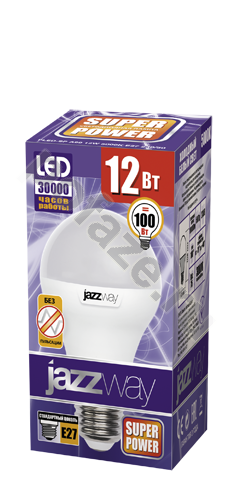 Лампа светодиодная LED грушевидная Jazzway d60мм E27 12Вт 180гр. 230В