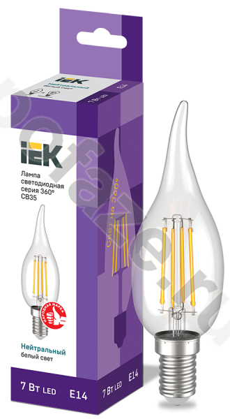 Лампа светодиодная LED свеча на ветру IEK d35мм E14 7Вт 230В 4000К