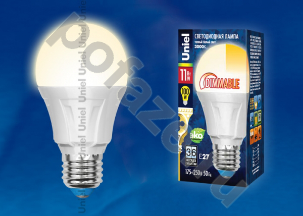 Лампа светодиодная LED грушевидная Uniel d60мм E27 11Вт 160гр. 175-265В