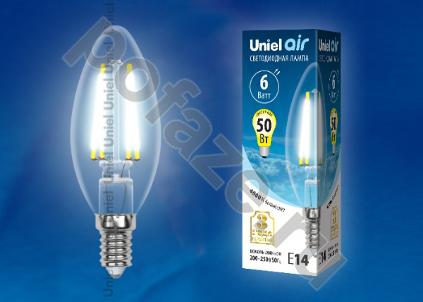 Лампа светодиодная LED свеча Uniel E14 6Вт