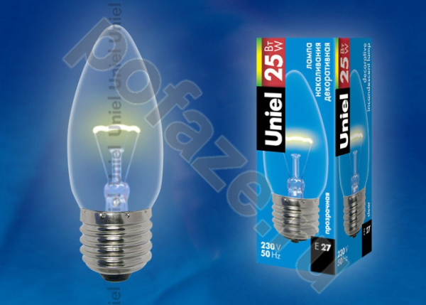 Лампа накаливания свеча Uniel d35мм E27 25Вт 220-230В