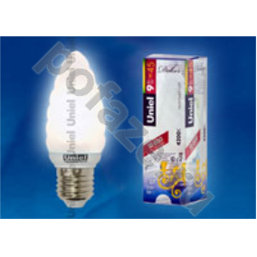 Лампа энергосберегающая свеча Uniel d38мм E27 9Вт 220-240В