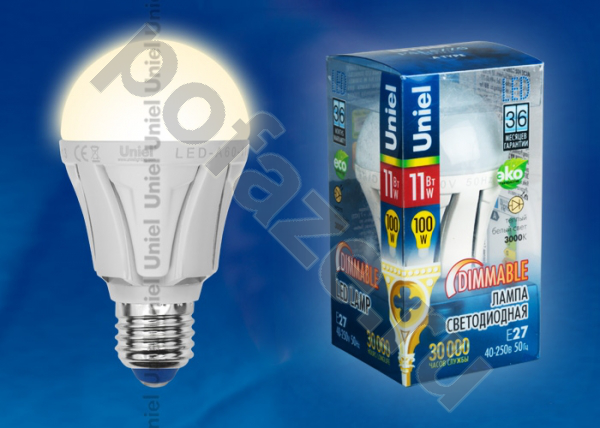 Лампа светодиодная LED грушевидная Uniel d60мм E27 11Вт 160гр. 220-230В