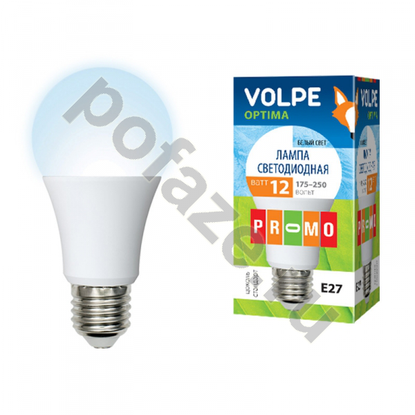 Лампа светодиодная LED грушевидная Volpe d60мм E27 12Вт 160гр. 220-230В