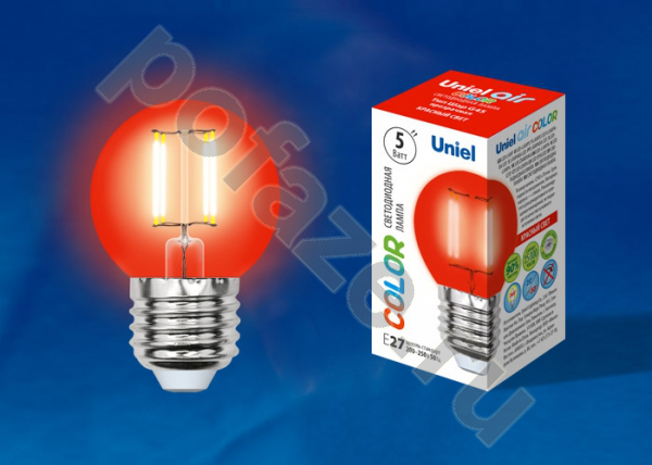 Лампа светодиодная LED шарообразная Uniel d45мм E27 5Вт