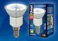 Лампа светодиодная LED с отражателем Uniel d50мм E14 1.2Вт 110гр. 220-230В