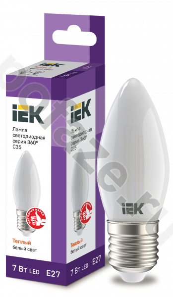 Лампа светодиодная LED свеча IEK d35мм E27 7Вт 220-230В 3000К
